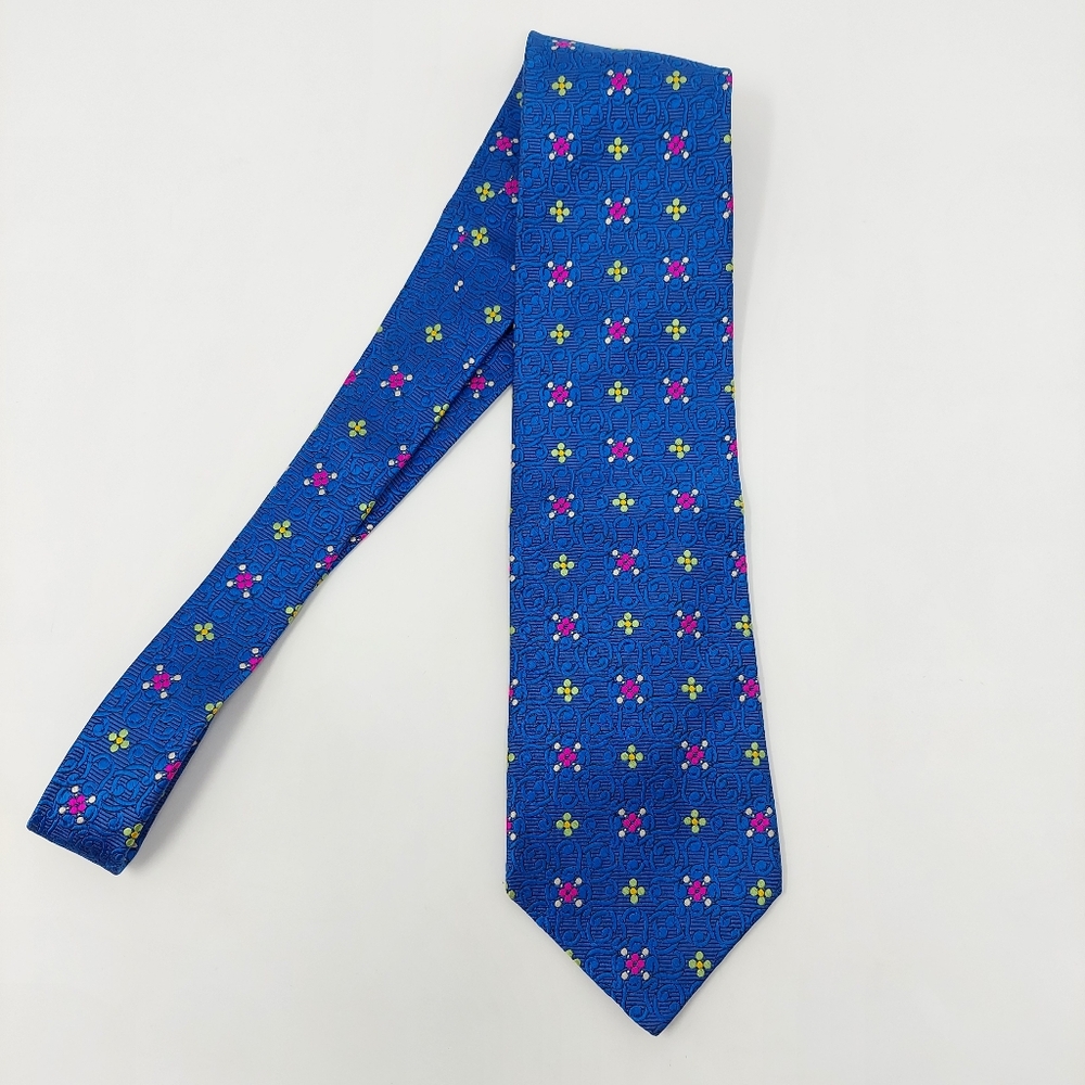 Hickey Freeman Blue Hand Tailored Silk Tie